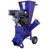 Rachador de toras T-Mech 7T em azul, com motor potente de 15HP, ideal para triturar madeira com eficiência e praticidade