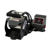 Prensa de canecas por sublimação PixMax com estrutura metálica preta, cabo acolchoado e painel digital para controle de temperatura