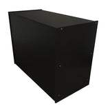 Balcão de loja A1200 em preto, com acabamento liso e moderno, ideal para exibição de produtos em ambientes comerciais