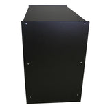 Balcão de loja A1200 em preto, com acabamento liso e moderno, ideal para exibição de produtos em ambientes comerciais