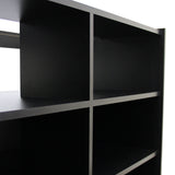 Expositor comercial B1200 com acabamento preto e 6 prateleiras ocultas
