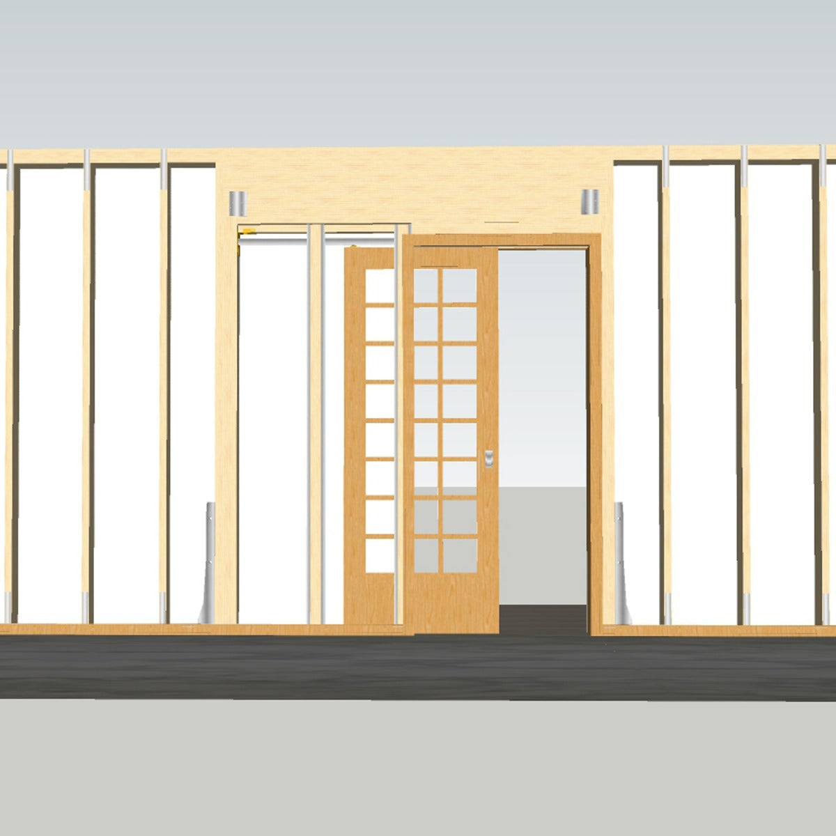 Kit para decoração de interiores de portas de correr ocultas