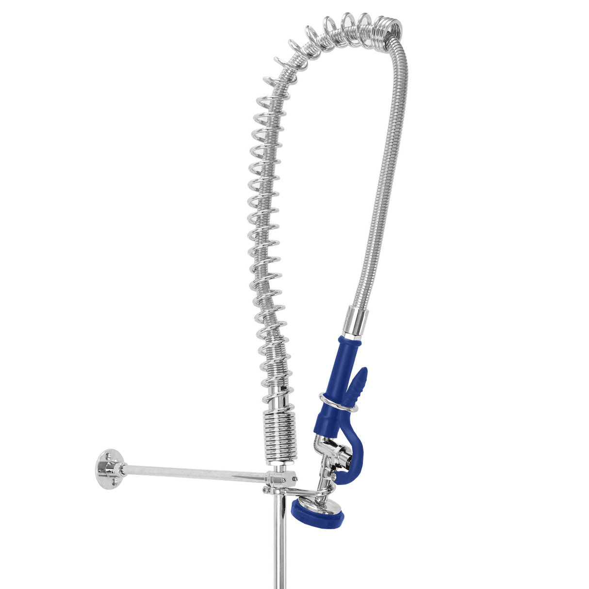 Pia comercial KuKoo com torneira de pré-enxágue, bancada de aço inoxidável de 6 pés para buffet, 2 prateleiras montadas na parede