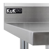 Pia comercial KuKoo com torneira de pré-enxágue, bancada de aço inoxidável de 6 pés para buffet, 2 prateleiras montadas na parede