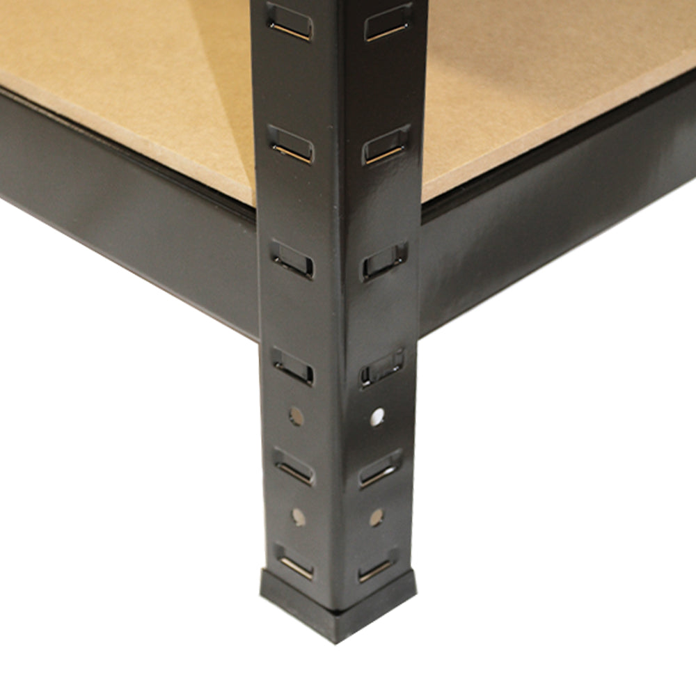 5 x prateleiras de metal preto T-Rax sem parafusos 75cm x 150cm x 30cm