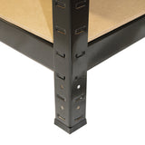 5 x prateleiras de metal preto T-Rax sem parafusos 75cm x 150cm x 30cm