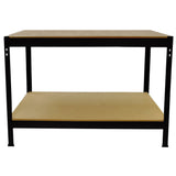3 prateleiras de metal preto T-Rax 90 cm e bancada preta