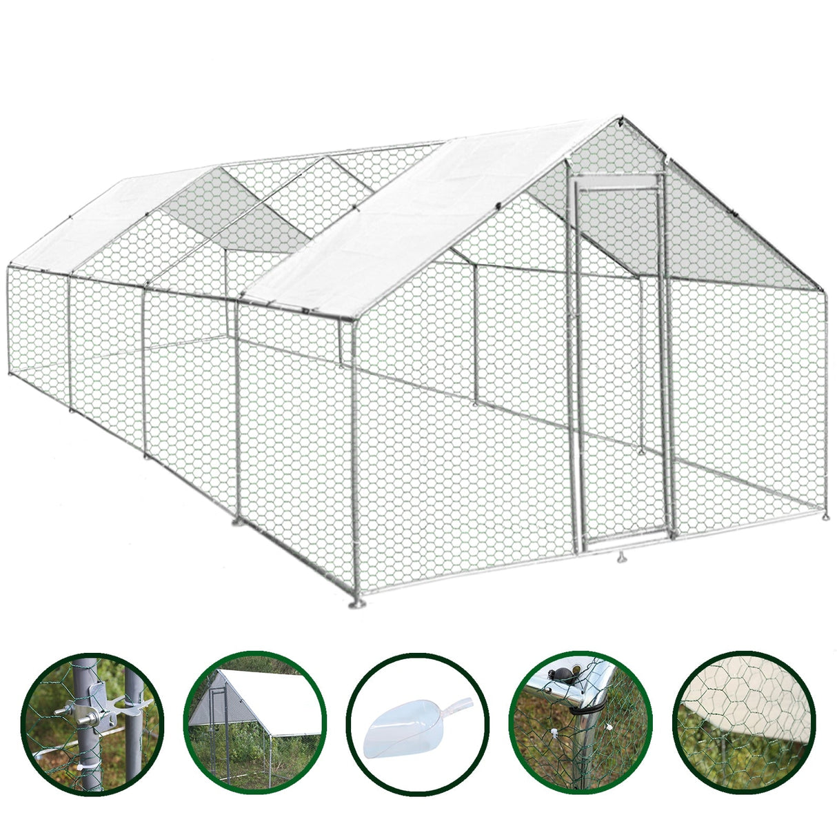 Cerca da gaiola das aves domésticas que cerca galinhas de aço da caixa de galinha 3m x 8m x 2m