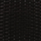 Conjunto bistró de rattan, 3 peças, cadeira de jardim ao ar livre, mesa, pá tio, sala de jantar, varanda, preto