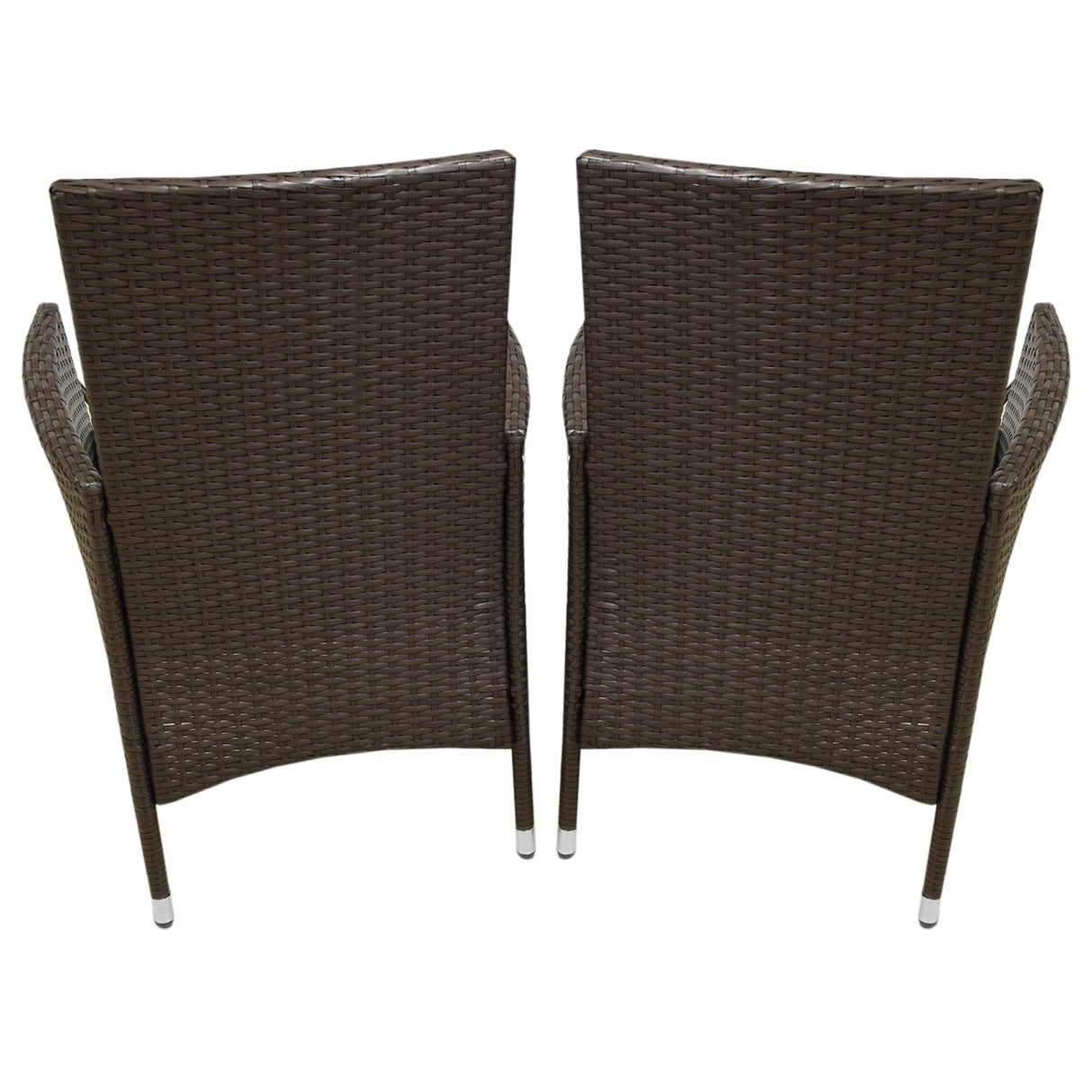 Conjunto bistró de rattan, 3 peças, cadeira de jardim ao ar livre, mesa, pá tio, sala de jantar, varanda, marrom