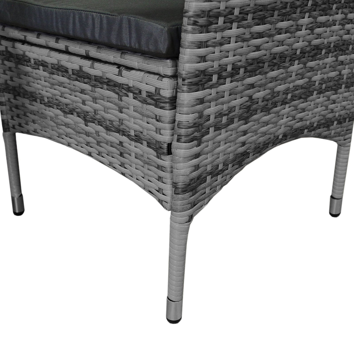 Conjunto bistró de rattan, 3 peças, cadeira de jardim ao ar livre, mesa, pá tio, sala de jantar, varanda, cinza