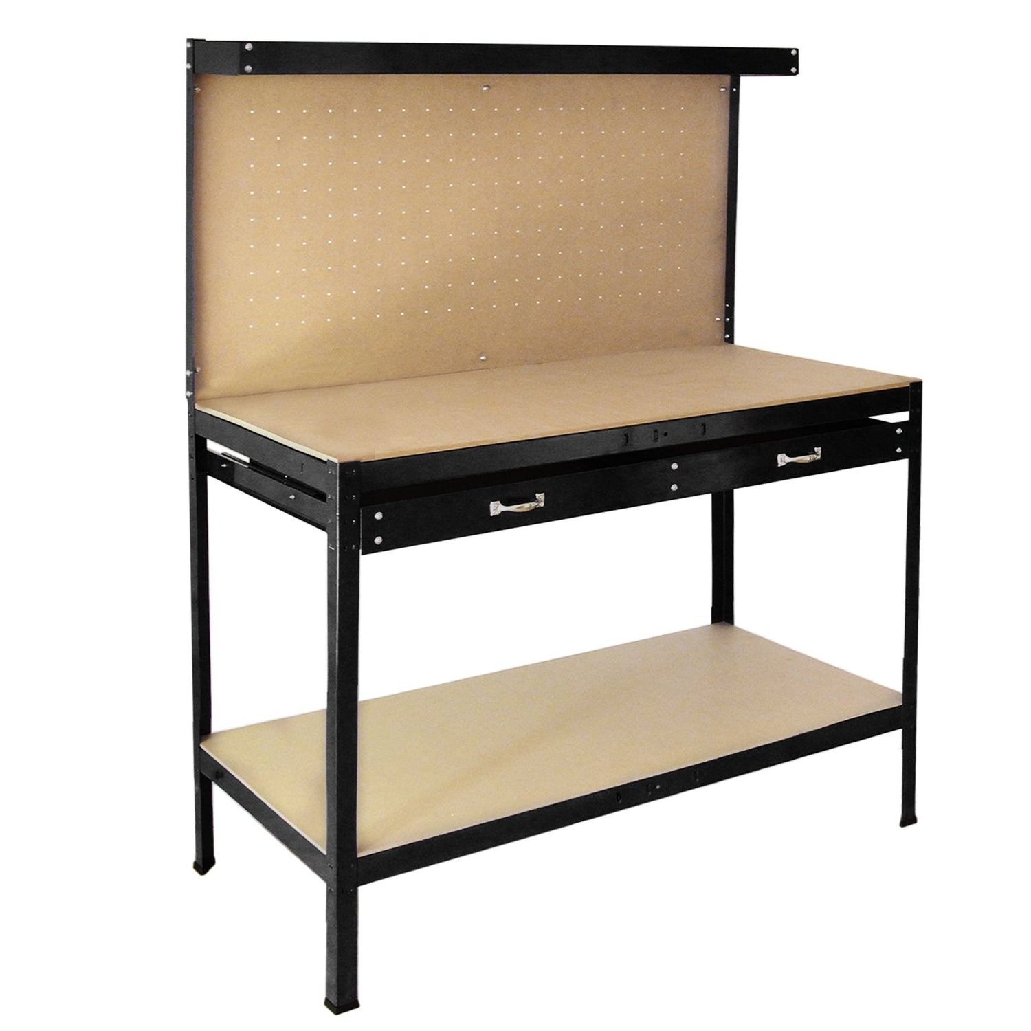 Bancada de trabalho mesa de trabalho ganchos gaveta oficina preto