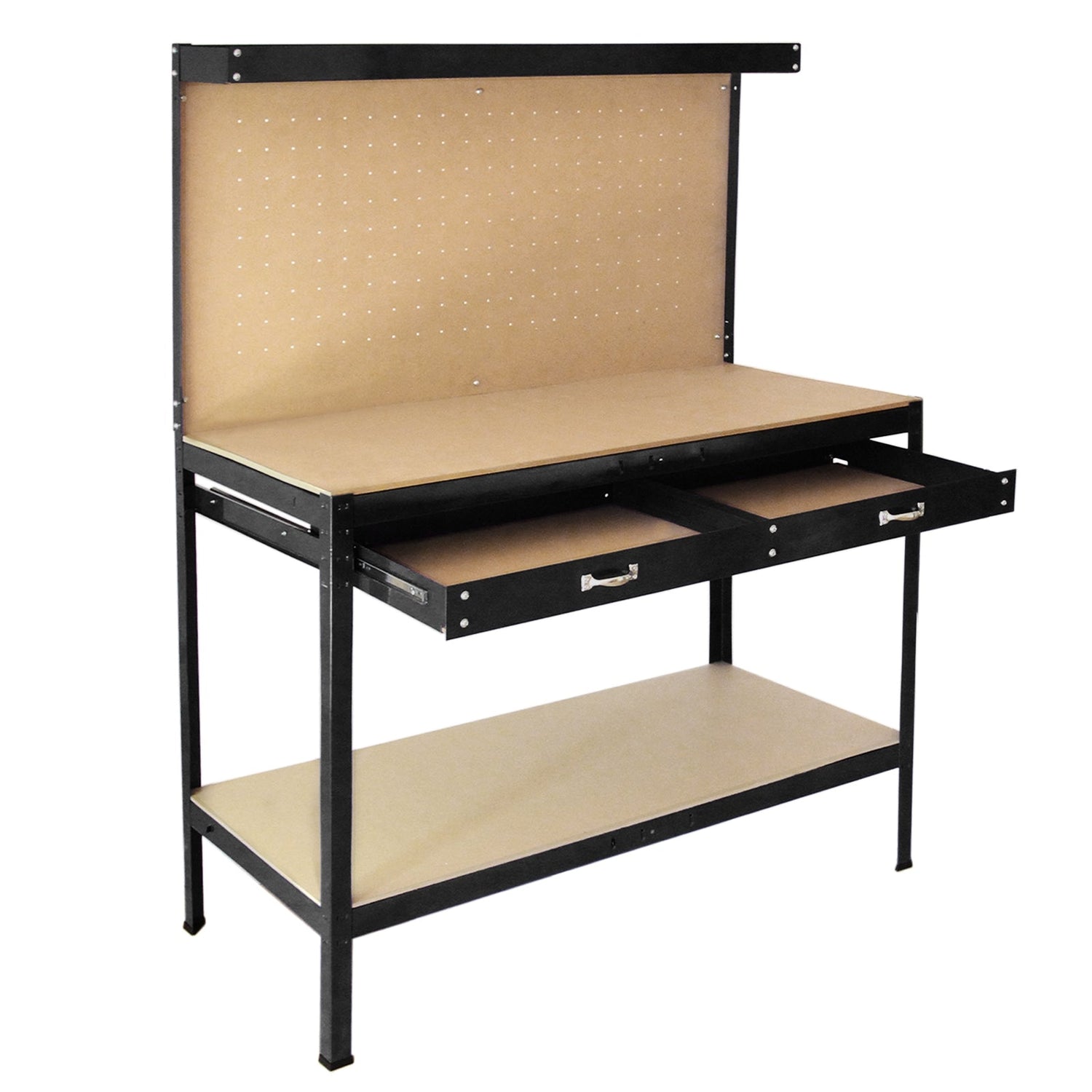 Bancada de trabalho mesa de trabalho ganchos gaveta oficina preto