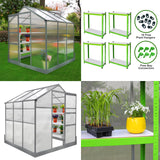 Estufa 6 pés x 6 pés com base e 2 prateleiras resistentes à água