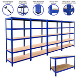 4x Prateleiras 1xWorkbench Banco de armazenamento em aço sem parafusos Estantes de garagem DM