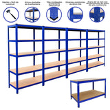 4x Prateleiras 1xWorkbench Banco de armazenamento em aço sem parafusos Estantes de garagem DM