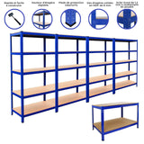 4x Prateleiras 1xWorkbench Banco de armazenamento em aço sem parafusos Estantes de garagem DM