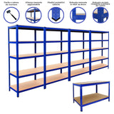 4x Prateleiras 1xWorkbench Banco de armazenamento em aço sem parafusos Estantes de garagem DM