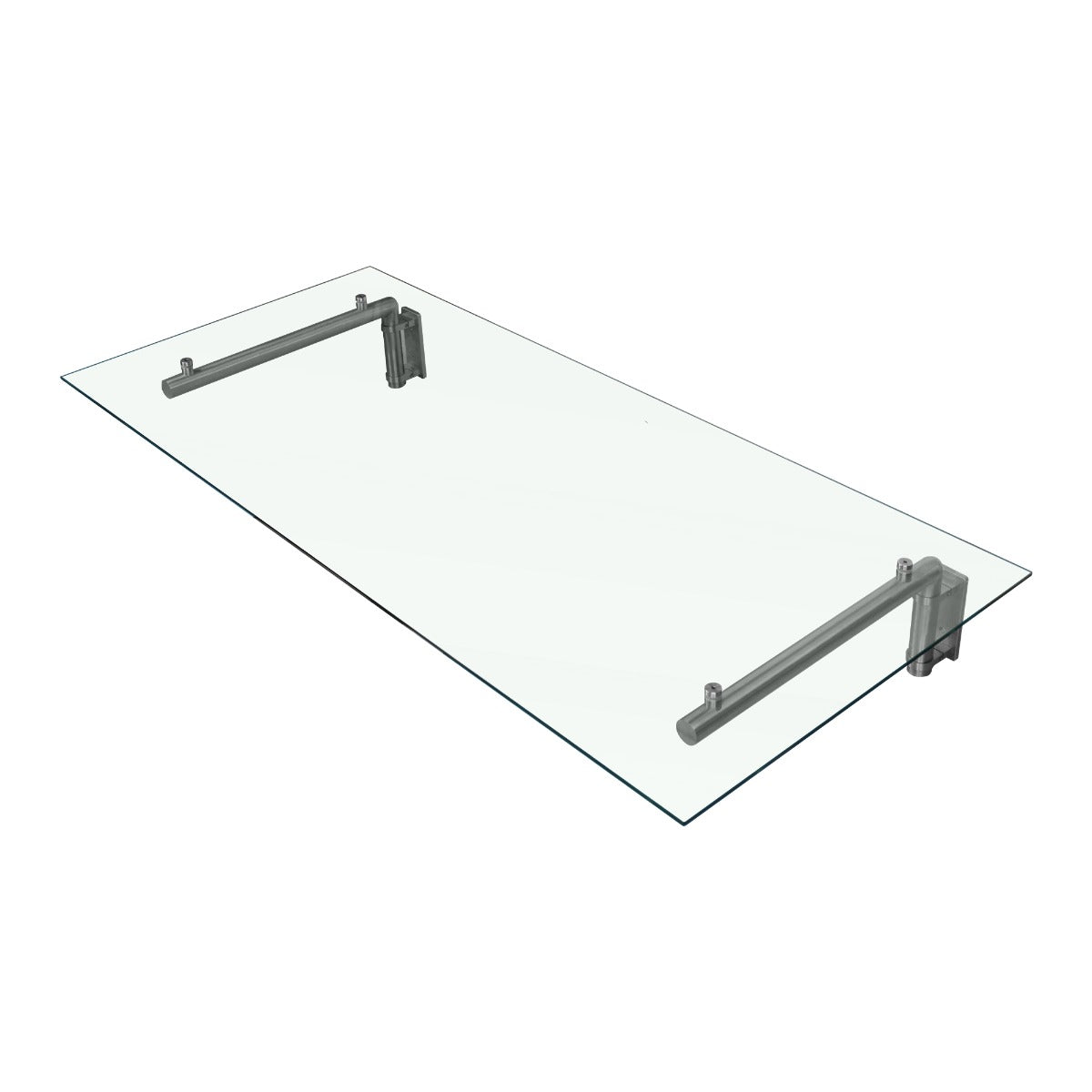 Cobertura e suportes de vidro, 144 cm de largura, 80 cm de profundidade