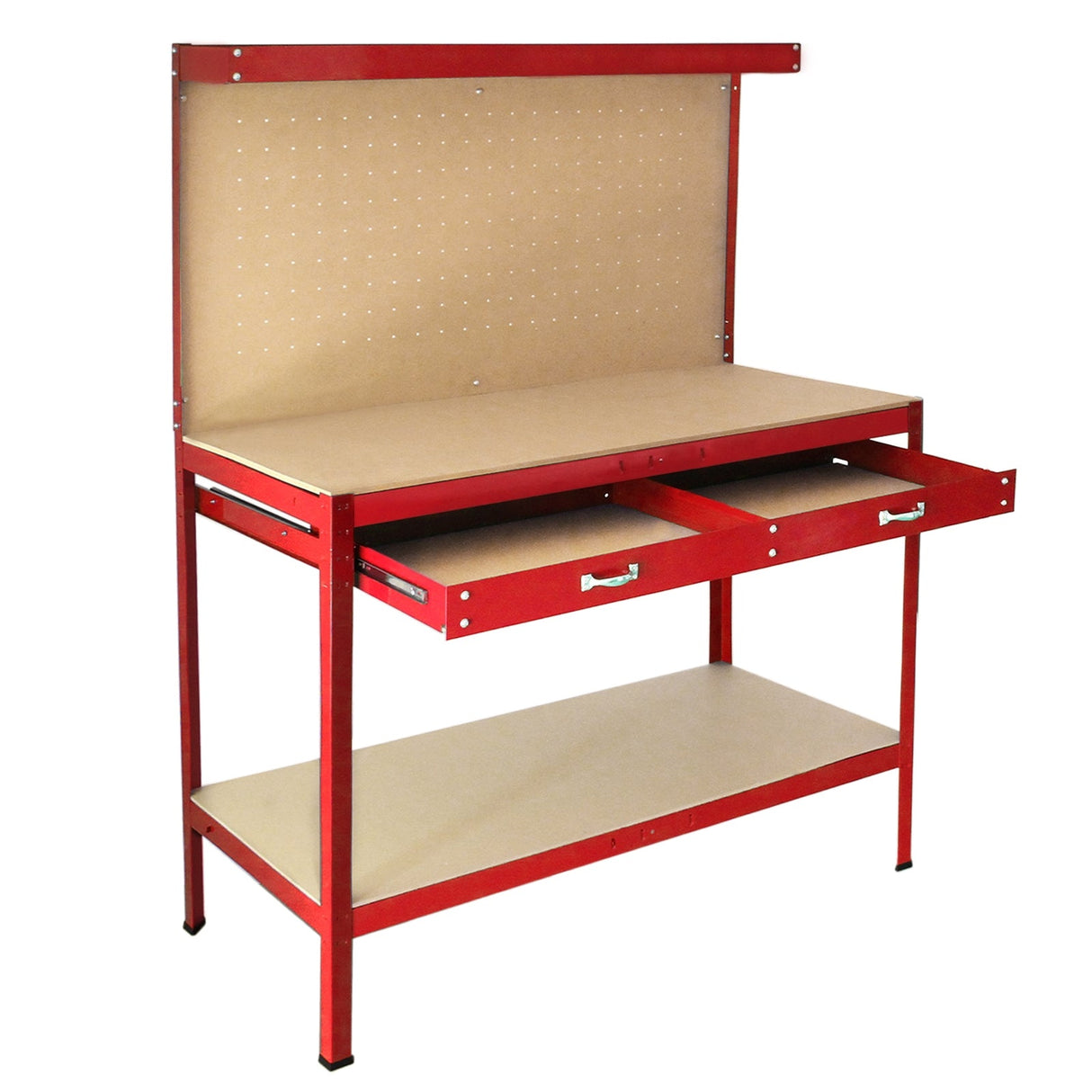 Bancada de trabalho mesa de trabalho ganchos gaveta oficina vermelho