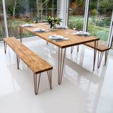 Pernas de garfo para mesa SkiSki, 71 cm de altura, com acabamento metálico e design moderno, ideal para mesas de madeira