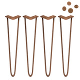 Pernas de garfo para mesa em metal marrom, com design elegante e moderno, medindo 71 cm de altura, ideal para mesas contemporâneas