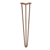 Pernas de garfo para mesa em metal, altura de 71 cm, com acabamento rústico e formato em V, ideal para mesas modernas e industriais