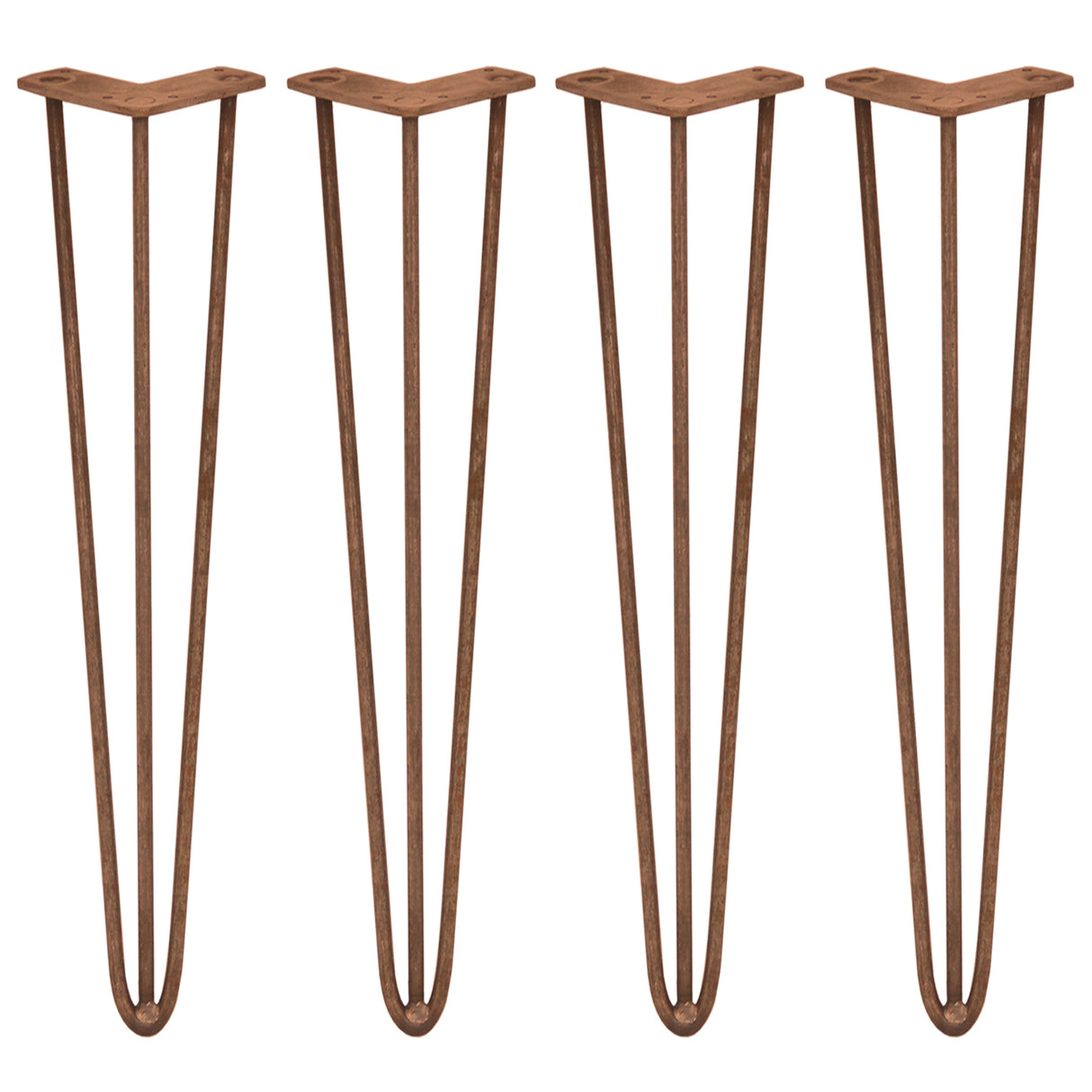 Pernas de garfo para mesa SkiSki, 71 cm de altura, com design em metal marrom e três dentes de 12 mm, ideal para mesas modernas