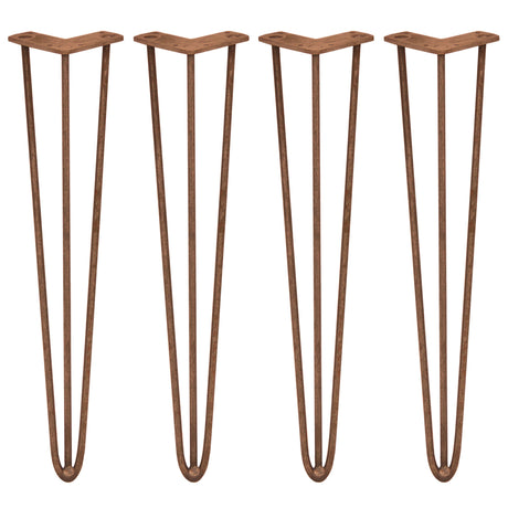 Pernas de garfo para mesa SkiSki, 71 cm de altura, com design em metal marrom e três dentes de 12 mm, ideal para mesas modernas