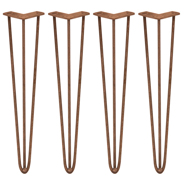 Pernas de garfo para mesa SkiSki, 71 cm de altura, com design em metal marrom e três dentes de 12 mm, ideal para mesas modernas