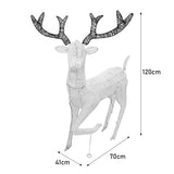 Renas iluminadas de 1,2 m e cervos iluminados de 0,61 m com luzes LED brancas