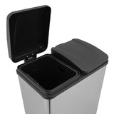 Lixeira com Pedal Duplo 2x30L Reciclagem, Prata