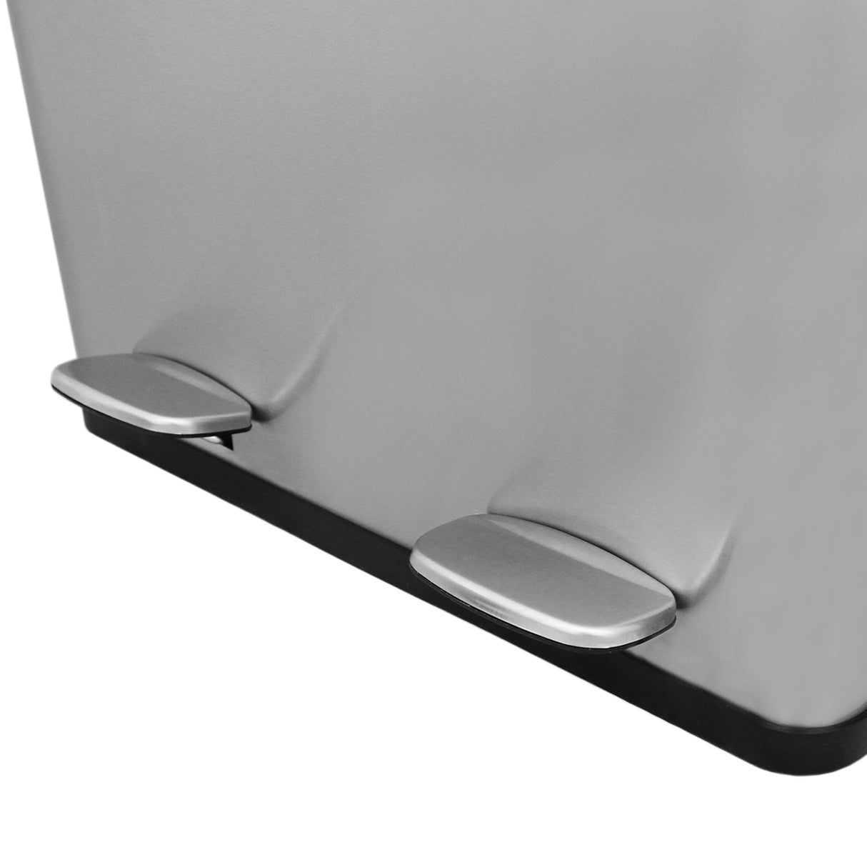 Lixeira com Pedal Duplo 2x30L Reciclagem, Prata