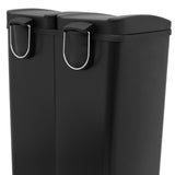 Lixeira com Pedal Duplo 2x30L Reciclagem, Preta