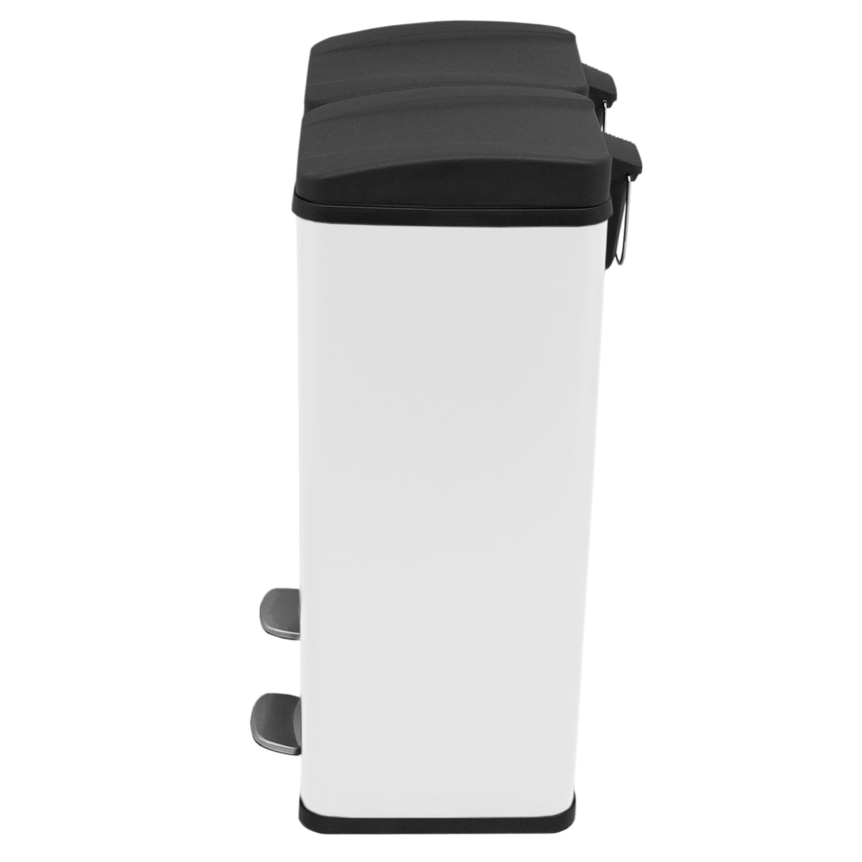 Lixeira com Pedal Duplo 2x30L Reciclagem, Branca