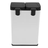 Lixeira com Pedal Duplo 2x30L Reciclagem, Branca