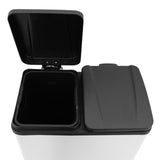 Lixeira com Pedal Duplo 2x30L Reciclagem, Branca