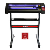 Plotter de recorte de vinil 720 com estrutura metálica, suporte robusto, guia de luz LED e painel de controle em destaque