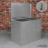 Grande recipiente de armazenamento de alimentação animal 64L exterior 2 compartimentos