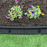 Pacote de bordas de gramado preto flexível para jardim de 4 x 1,2 m