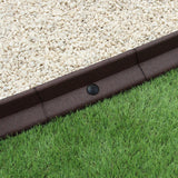 Pacote de bordas de gramado flexível marrom para jardim de 46 x 1,2 m