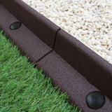 Pacote de bordas de gramado flexível marrom para jardim de 28 x 1,2 m