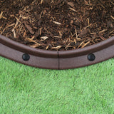 Pacote de bordas de gramado flexível marrom para jardim de 28 x 1,2 m