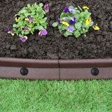 Pacote de bordas de gramado flexível marrom para jardim de 28 x 1,2 m