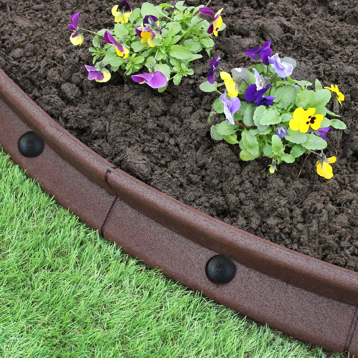 Pacote de bordas de gramado flexível marrom para jardim de 50 x 1,2 m