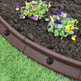 Pacote de bordas de gramado flexível marrom para jardim de 28 x 1,2 m