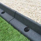 Pacote de bordas de gramado cinza flexível para jardim de 18 x 1,2 m