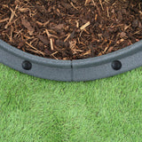 Pacote de bordas de gramado cinza flexível para jardim de 18 x 1,2 m