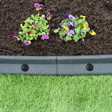 Pacote de bordas de gramado cinza flexível para jardim de 18 x 1,2 m