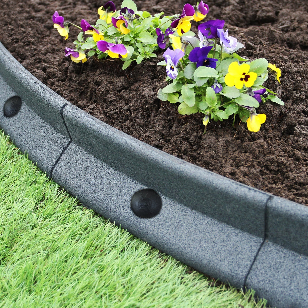 Pacote de bordas de gramado cinza flexível para jardim de 50 x 1,2 m